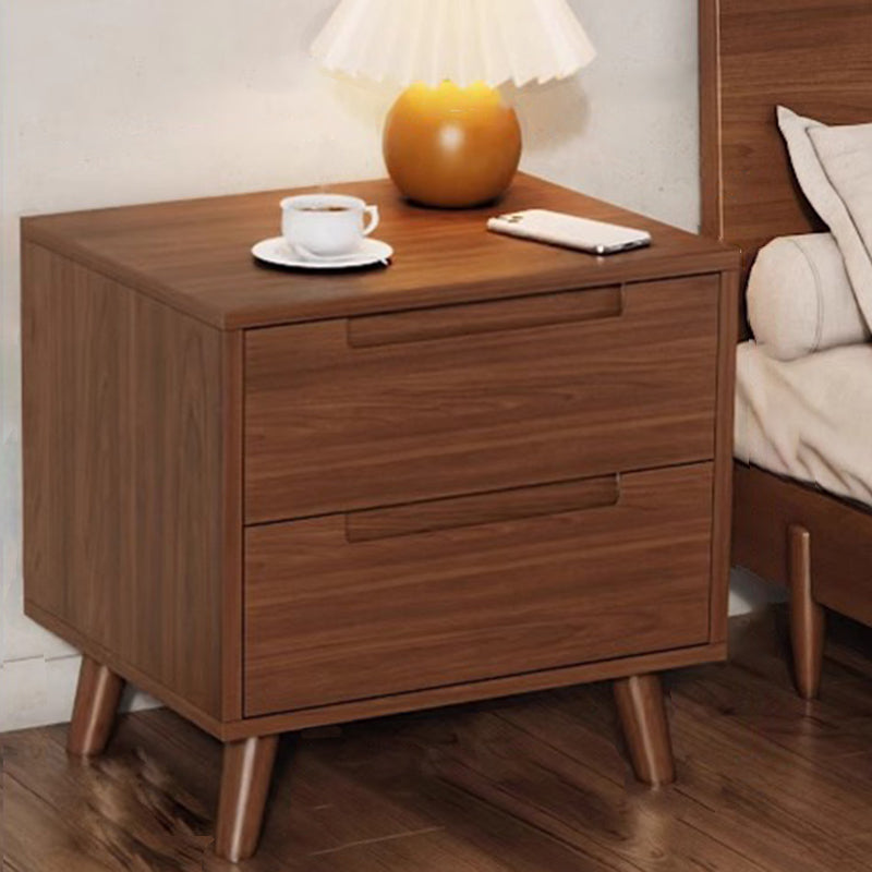 Minimalist Rubberwood 1/2-Drawer Nightstand