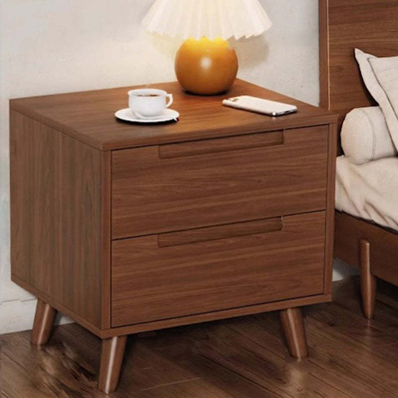Minimalist Rubberwood 1/2-Drawer Nightstand