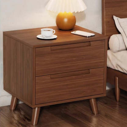 Minimalist Rubberwood 1/2-Drawer Nightstand