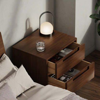 Minimalist Rubberwood 1/2-Drawer Nightstand