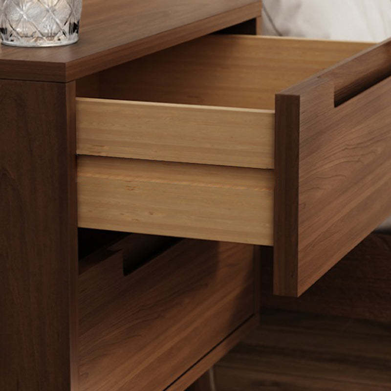 Minimalist Rubberwood 1/2-Drawer Nightstand
