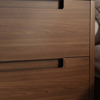 Minimalist Rubberwood 1/2-Drawer Nightstand