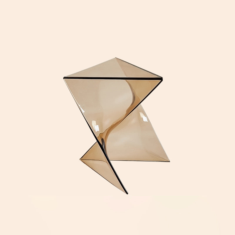 Irregular Geometric End Table — Transparent