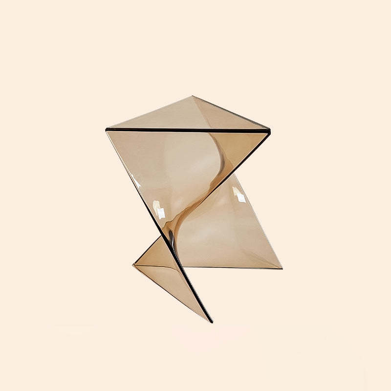 Irregular Geometric End Table — Transparent