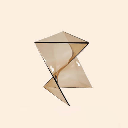 Irregular Geometric End Table — Transparent