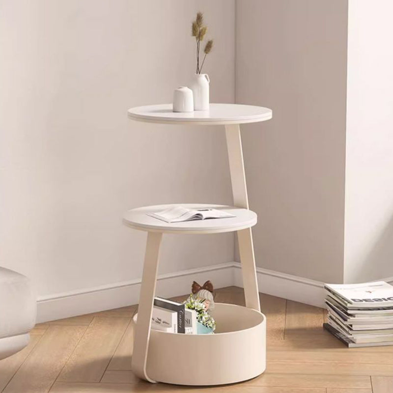 Cream iron wood rock slab coffee tables - minimalist