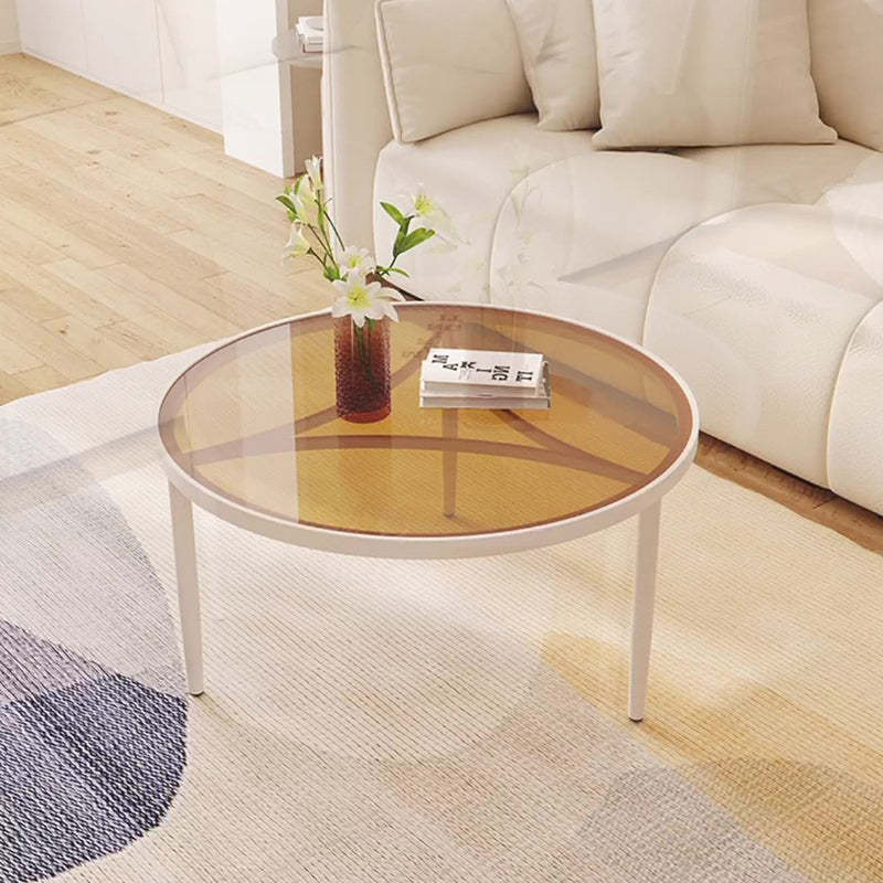 Minimalist Triangle Glass Metal Coffee Table