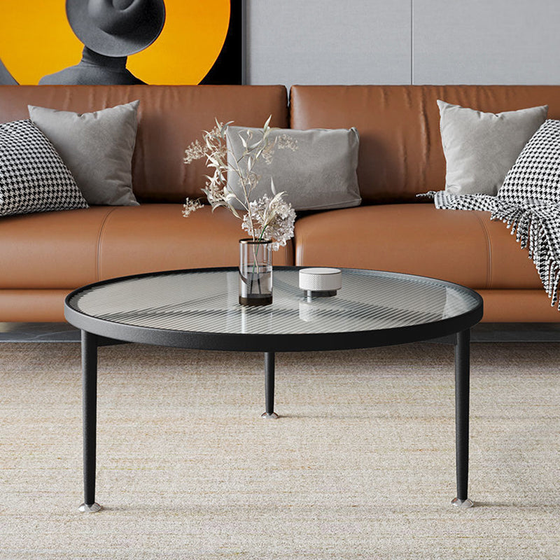 Minimalist Triangle Glass Metal Coffee Table — White Frame + Transprent Glass