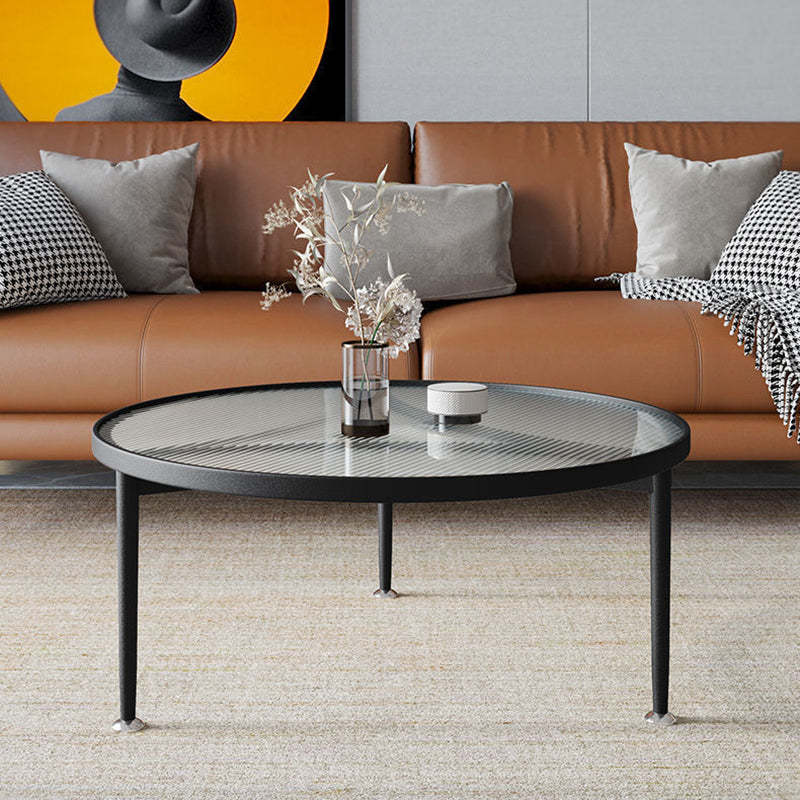 Minimalist Triangle Glass Metal Coffee Table — White Frame + Transprent Glass