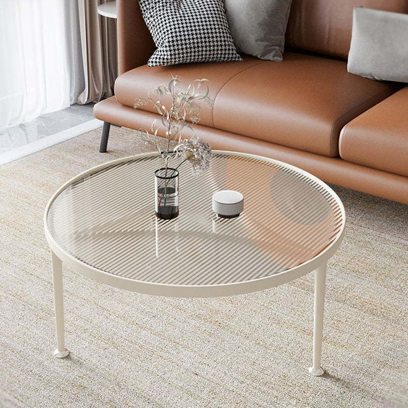 Minimalist Triangle Glass Metal Coffee Table — White Frame + Teal Glass