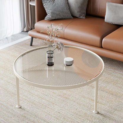 Minimalist Triangle Glass Metal Coffee Table — White Frame + Teal Glass