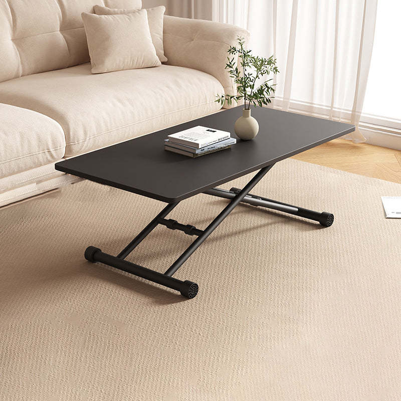 Minimalist foldable panel metal wood coffee tables
