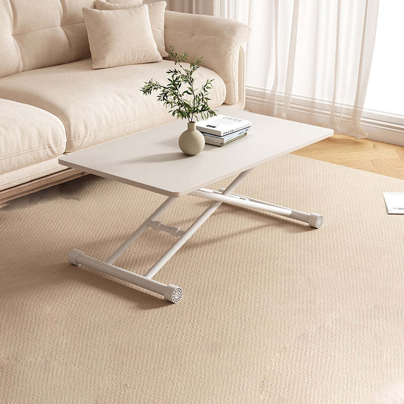 Walnut metal faux foldable coffee tables - minimalist — 35.43" L x 23.62" W x 3.94" H / White