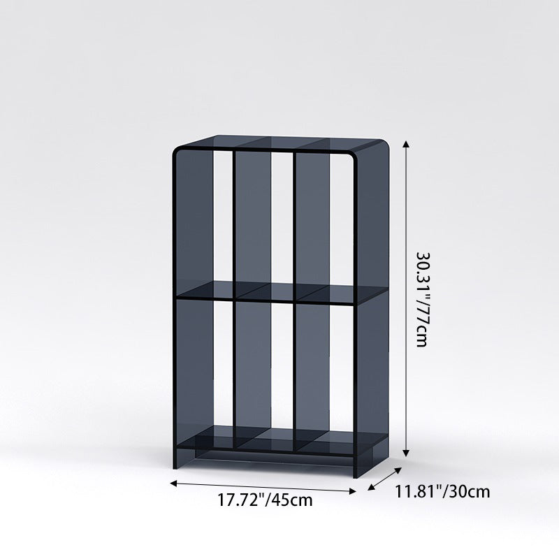 Minimalist Acrylic 2-Tier Bookshelf — Orange