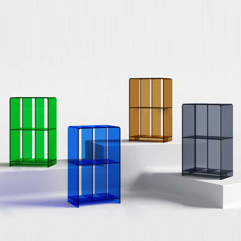 Minimalist Acrylic 2-Tier Bookshelf — Black