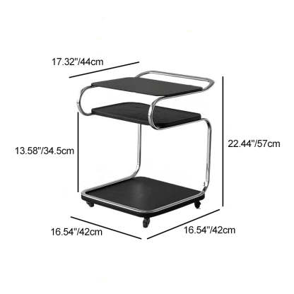 Nordic Titanium Wood Glass 3-Tier End Table