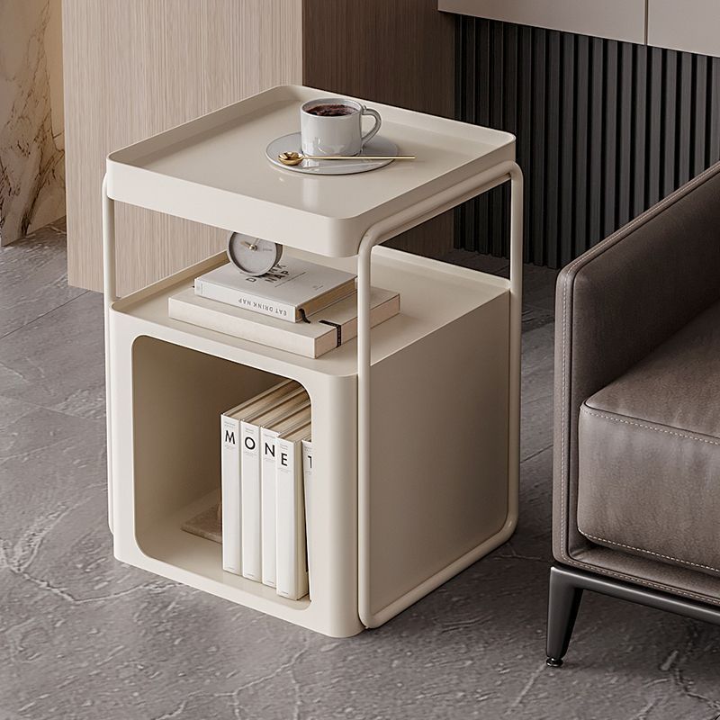 Rectangular Iron 3-Tier End Table — Without Wheels / Black