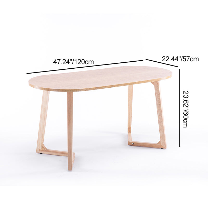 Minimalist Oval Faux Panel Wood Coffee Table