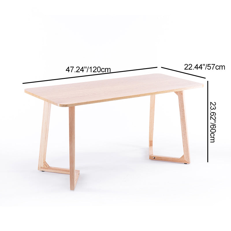 Minimalist Oval Faux Panel Wood Coffee Table — Oval / Walnut