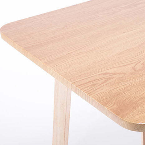 Minimalist Oval Faux Panel Wood Coffee Table