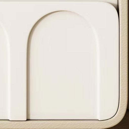 Minimalist Glass Wood Panel 2-Drawer Nightstand