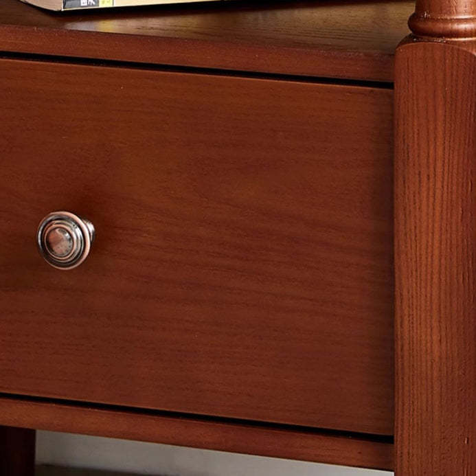 French Ash Wood 2-Drawer Nightstand