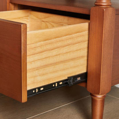 French Ash Wood 2-Drawer Nightstand