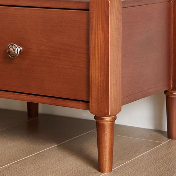 French Ash Wood 2-Drawer Nightstand