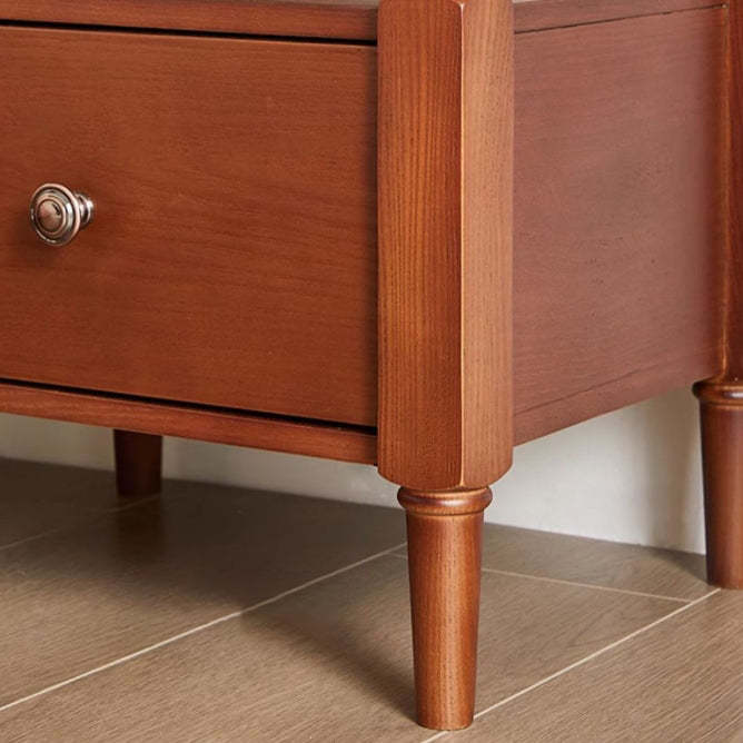 French Ash Wood 2-Drawer Nightstand