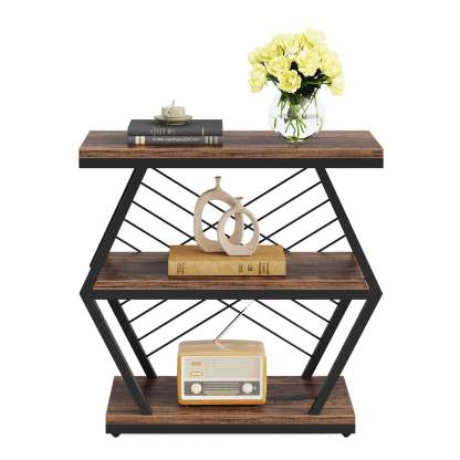 Retro Hexagonal Iron 3-Tier End Table