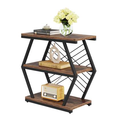 Retro Hexagonal Iron 3-Tier End Table
