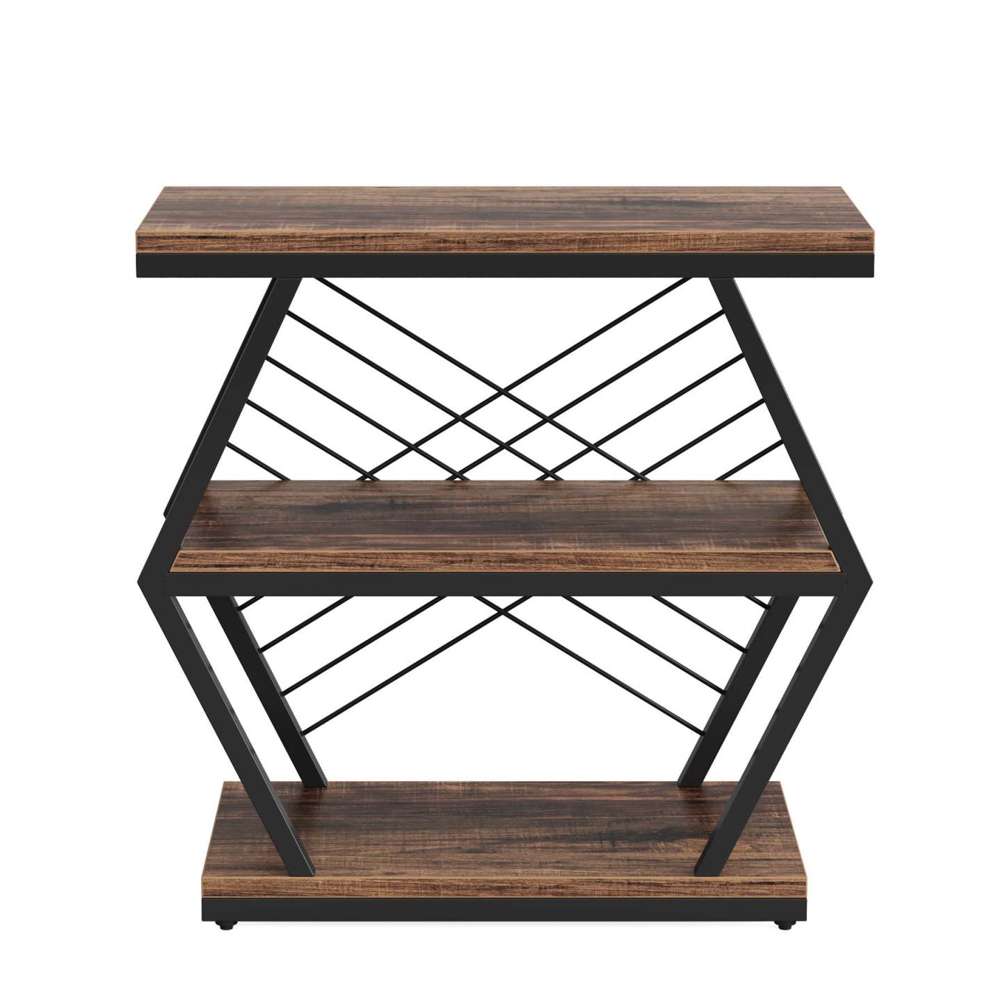 Retro Hexagonal Iron 3-Tier End Table