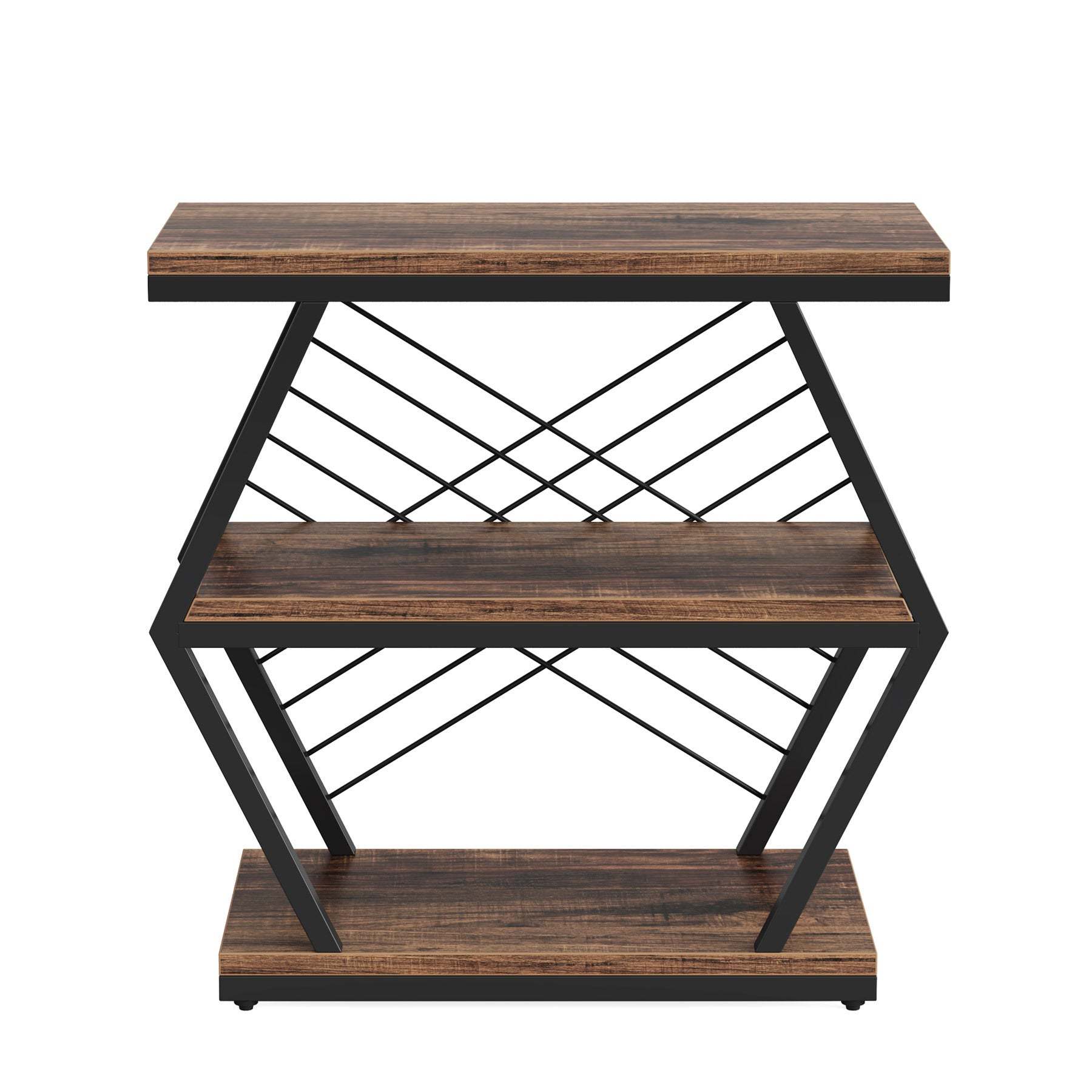Retro Hexagonal Iron 3-Tier End Table