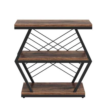 Retro Hexagonal Iron 3-Tier End Table