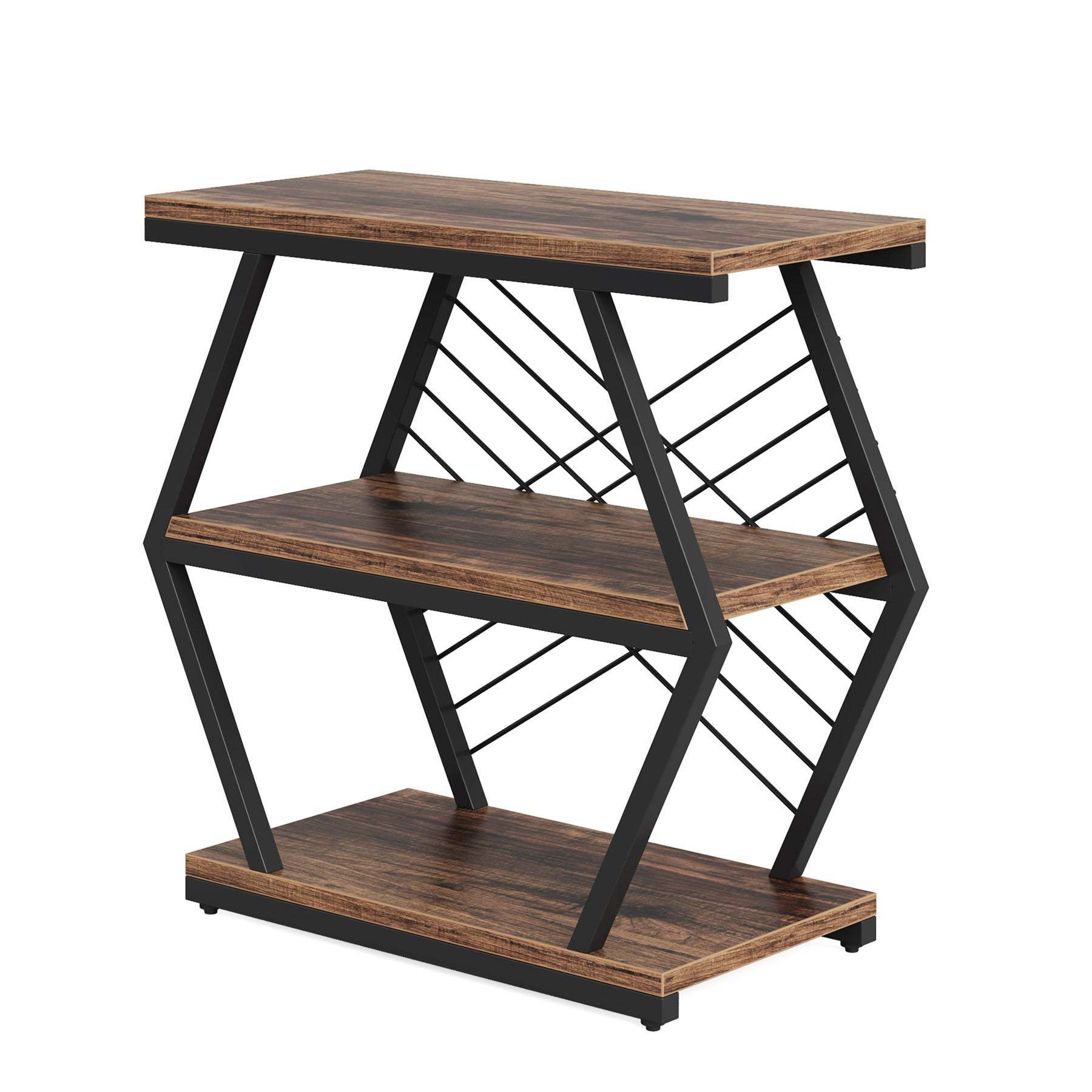 Retro Hexagonal Iron 3-Tier End Table