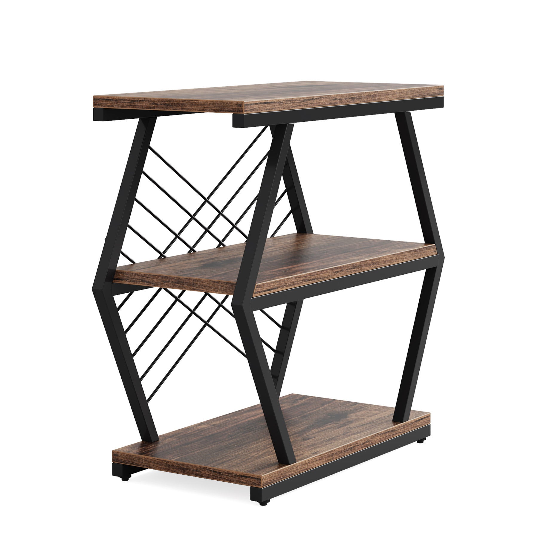 Retro Hexagonal Iron 3-Tier End Table