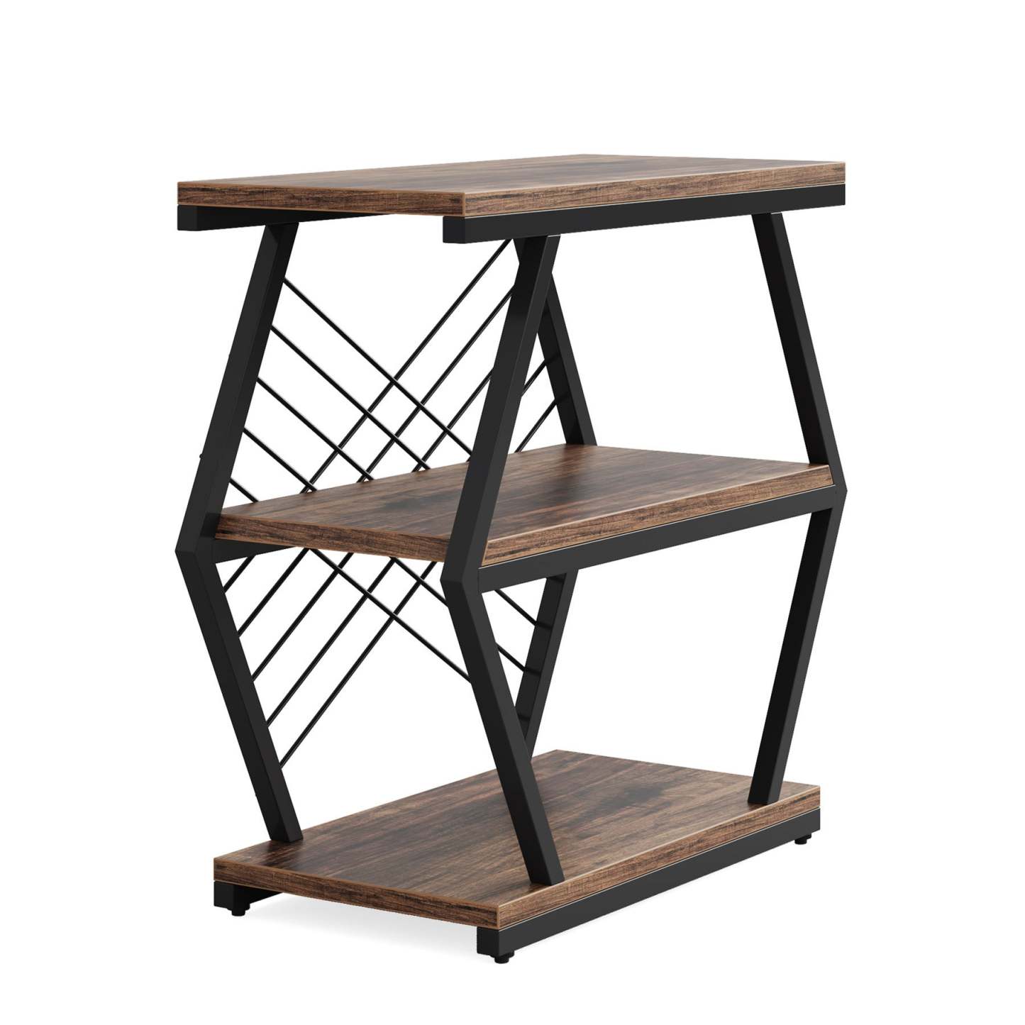 Retro Hexagonal Iron 3-Tier End Table