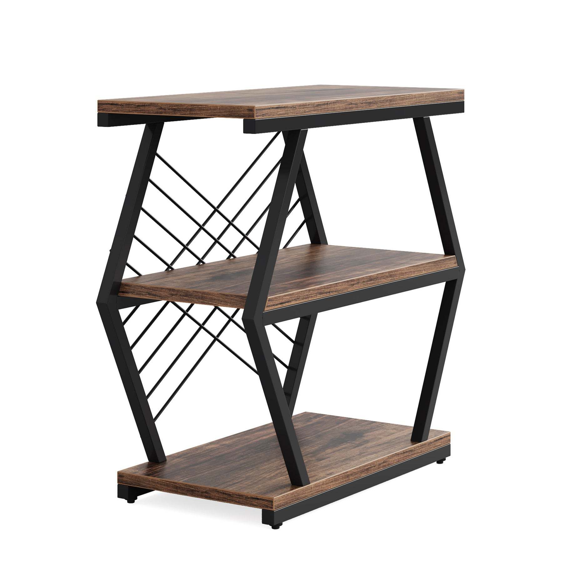 Retro Hexagonal Iron 3-Tier End Table