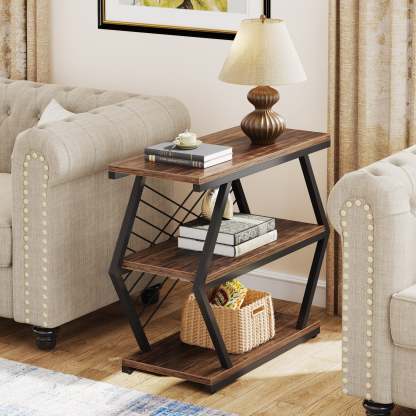 Retro Hexagonal Iron 3-Tier End Table