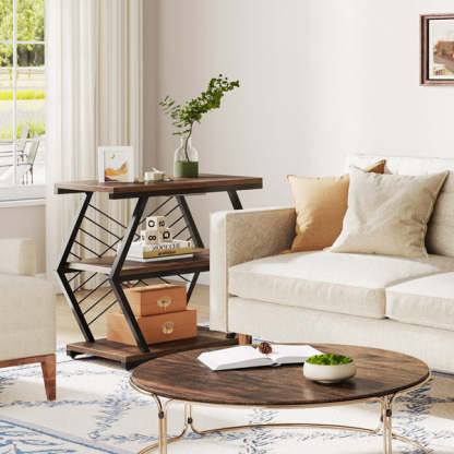Retro Hexagonal Iron 3-Tier End Table