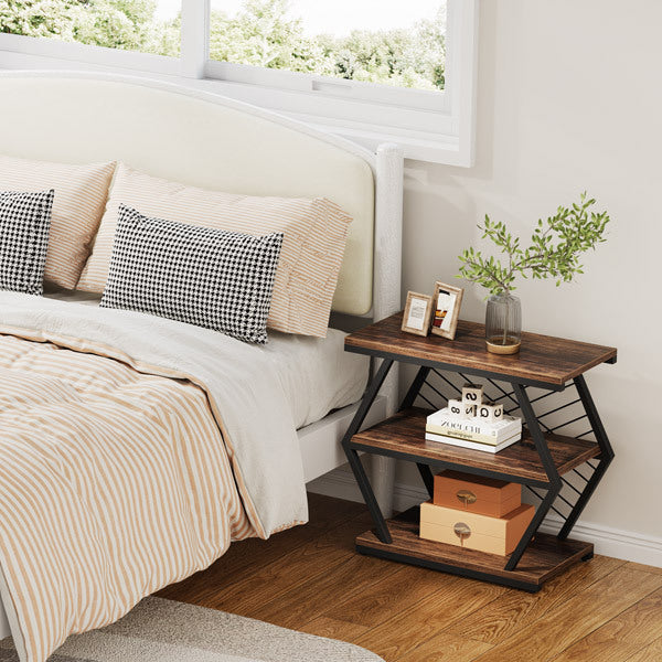 Retro Hexagonal Iron 3-Tier End Table