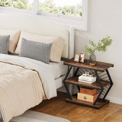 Retro Hexagonal Iron 3-Tier End Table