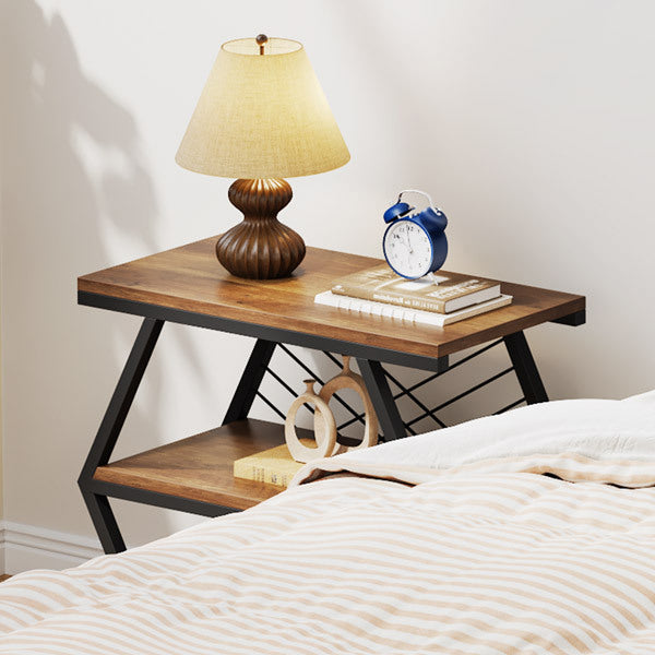 Retro Hexagonal Iron 3-Tier End Table