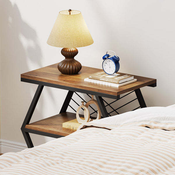 Retro Hexagonal Iron 3-Tier End Table