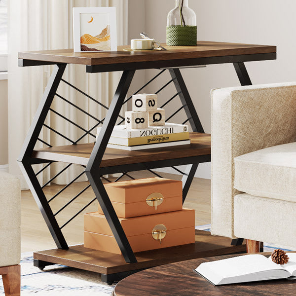 Retro Hexagonal Iron 3-Tier End Table