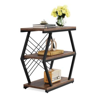 Retro Hexagonal Iron 3-Tier End Table