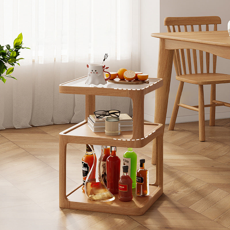 Nordic Wood Glass 3-Tier Coffee Table