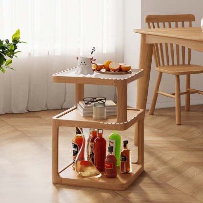 Nordic Wood Glass 3-Tier Coffee Table