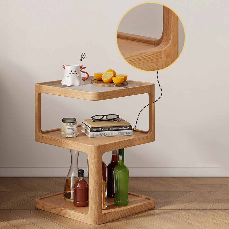Nordic Wood Glass 3-Tier Coffee Table