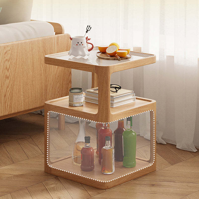 Nordic Wood Glass 3-Tier Coffee Table